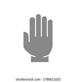 Human hand grey icon. Hygiene, human protection symbol