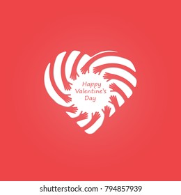 Human hand with Heart icons vector logo design template.Love sign.Health and Heart Care icon.Healthcare & medical concept.Vector illustration