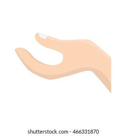 human hand help support icon. Isolated and flat illustration. Vector graphic