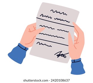 Letra de retención de mano humana Leer Ilustración vectorial