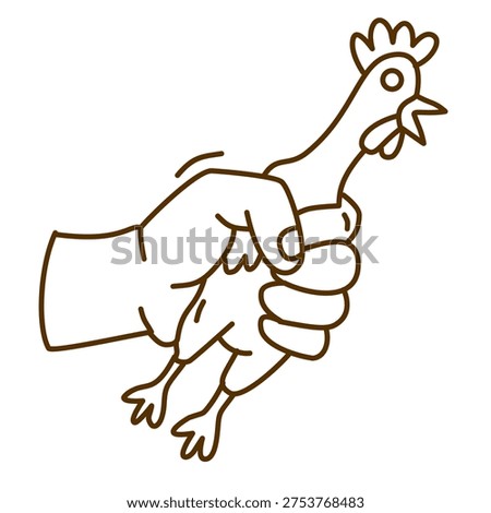 human hand holding a classic rubber chicken for a hilarious squeaky joke