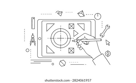 Human hand holding digital