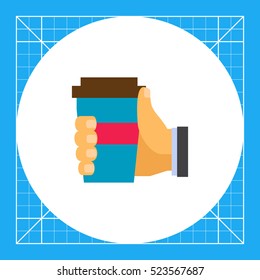 Human hand holding disposable cup
