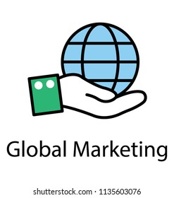 
Human hand holding globe, corporate social responsibility concept 
