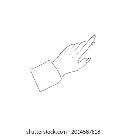 Human hand holding for Henna design. Women Hand outline illustration