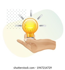 Human Hand holding Lightbulb - Creative Idea Icon as EPS 10 File
