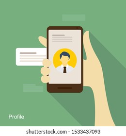 Human hand holding smart phone with dashboard, business graph, big data graph icon showing on display isolated on green background.