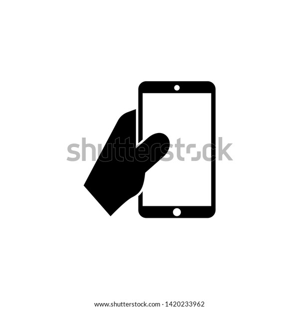 Human Hand Holding Smartphone Flat Vector Stock Vector Royalty Free