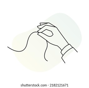 Human Hand - Holding String - Illustration as EPS 10 File