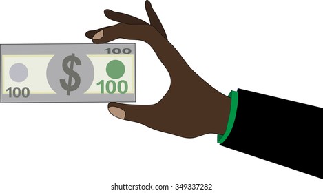 Human hand holding United Stated of America Dollar (USD) banknote.
