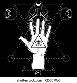 480 Eye Pyramid Hand Moon Images, Stock Photos & Vectors | Shutterstock