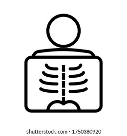 Human hand holds x-ray image of lung. Flat illustration of doctor's hand holding radiograph. Medicine, medical exam and diagnosis concept. to anticipate covid 19