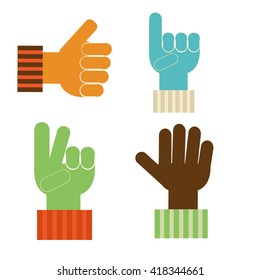 Human Hand Icon in color backdrop