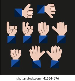 Human Hand Icon in color backdrop