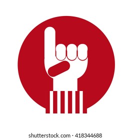 Human Hand Icon in color backdrop
