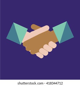 Human Hand Icon in color backdrop