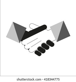 Human Hand Icon in color backdrop