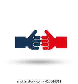 Human Hand Icon in color backdrop