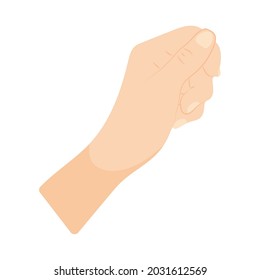 icono de mano humana sobre fondo blanco