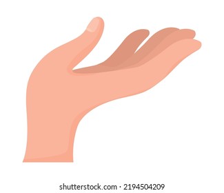 icono de mano humana sobre fondo blanco