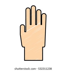 human hand icon over white background. sketch and draw design. vector illustration