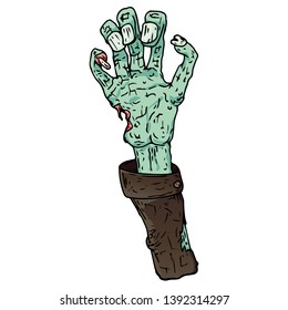 Human hand icon. Vector illustration of hand raised up. Hand drawn human hand.