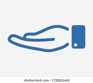 Icono de mano humana. Icono de vector de mano aislado en el fondo. Ilustración mano humana para aplicaciones móviles. Pictograma para el diseño de páginas web. Estilo minimalista icono mano humana. Icono de concepto web. EPS 10