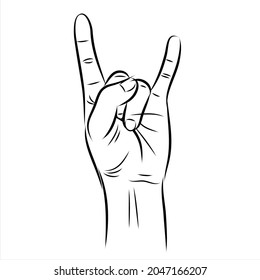 Human Hand image, line vector illustration