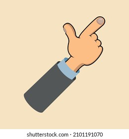 A human hand, index finger and thumb having fun. vector illustration