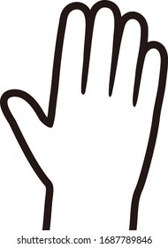 Menschliche Hand, einzelne Vektorillustration Illustration.