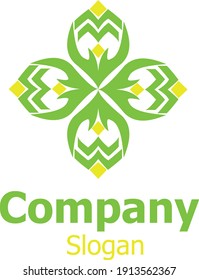 human hand leaf logo template vector illustration