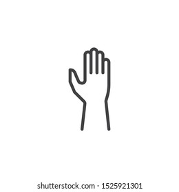 Human hand line icon. linear style sign for mobile concept and web design. Human body part outline vector icon. Symbol, logo illustration. Vector graphics