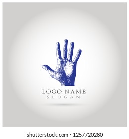 Human Hand Logo. Icon & Symbol Vector template.