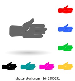 icono de estilo multicolor de mano humana. Glifo simple, vector plano de iconos de partes humanas para ui y ux, sitio web o aplicación móvil