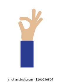 human hand ok gesture approved