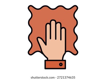 Human hand on a piece of natural leather to represent quality and texture in the leather industry