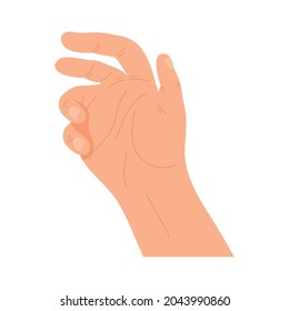 human hand on white background