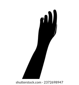 Human hand on white background