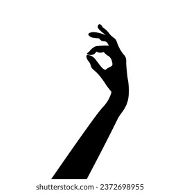 Human hand on white background