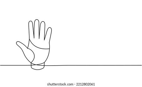 Human hand one line continuous drawing. Human organ continuous one line illustration. Vector minimalist linear illustration.