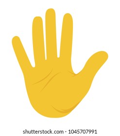 Human hand with open palm and five fingers, logo of greeting gesture