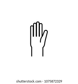 Human hand outline icon, isolated on white background