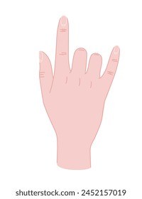 Human hand palm gesture vector illustration isolated on white background