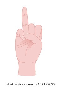 Human hand palm gesture vector illustration isolated on white background