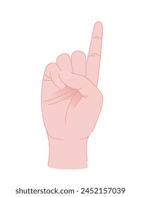Ilustración vectorial del gesto de la palma de la mano humana aislada sobre fondo blanco