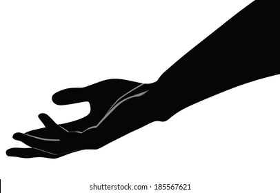 Die menschliche Hand stürzt hoch. Vektorgrafik für ein einfaches Design.