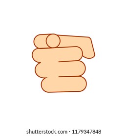 Human hand part icon isolated on white background. Vector illustration