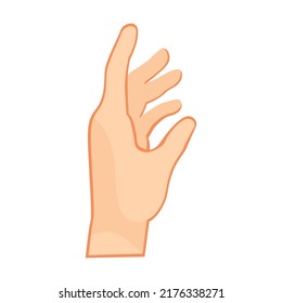 Human hand pay attention gesture. Arm and wrists, amount signs, open palm, pointing with finger, greeting, fist. Vector illustration for communication, signals
