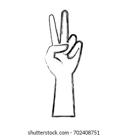 human hand peace and love gesturing icon