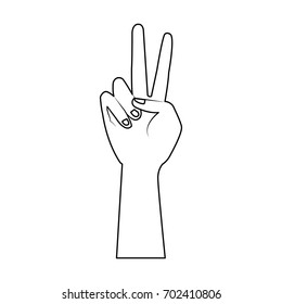 human hand peace and love gesturing icon